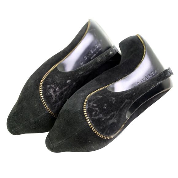 Givenchy BLACK GENUINE LEATHER SUEDE HIGH HEEL POINTED CLASSIC PUMP SHOES Sz 38 - Picture 9 of 13